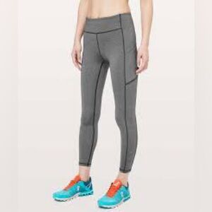 Lululemon Speed Up 7/8 Tight Grey Heathered Black Size 6
